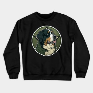 Bernese Mountain Dog Camouflage Motif Crewneck Sweatshirt